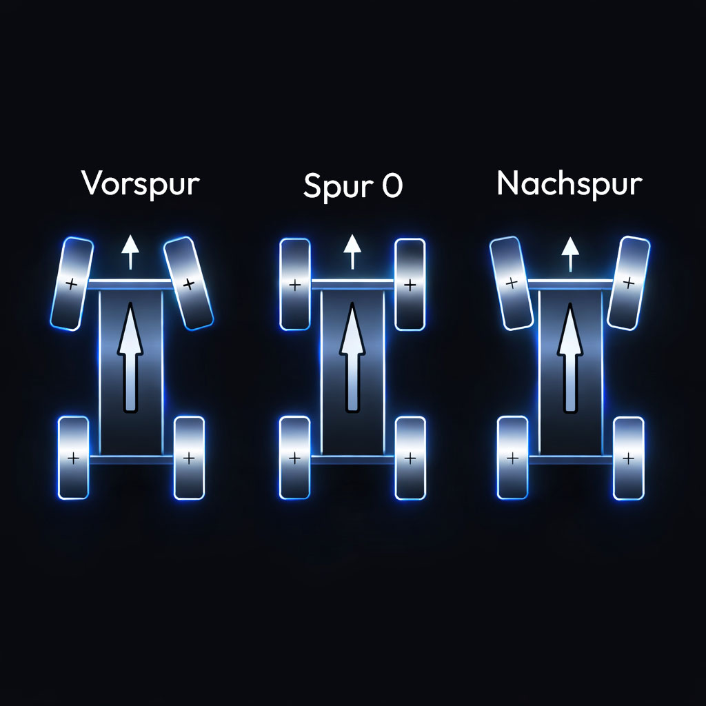 Einfache Darstellung von Vorspur Nachspur Spureinstellung